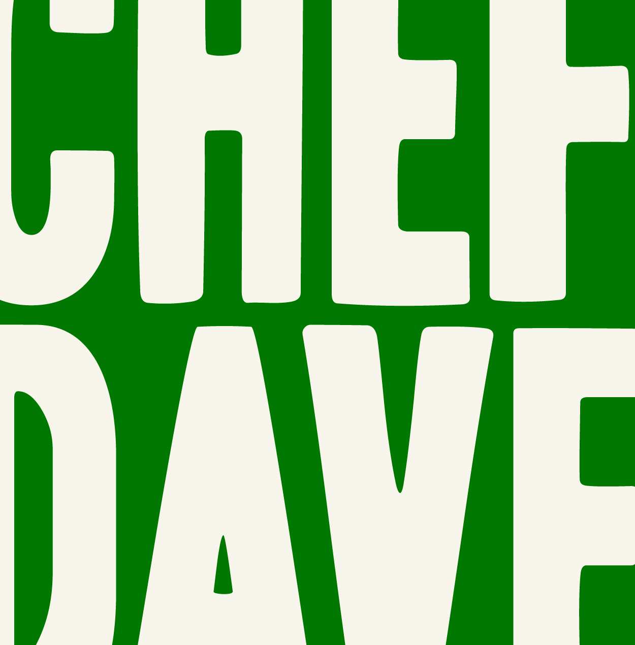 chef dave text on a green background